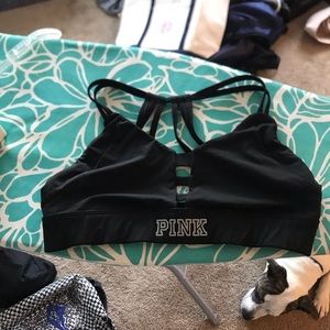 Pink sports bra